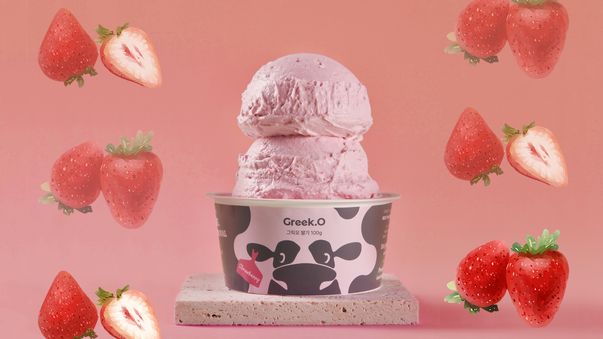 [그릭요거트] 와디즈1위 딸기폭탄!단백질 폭탄!꾸~덕 달달 속세의맛 딸기 요거트!