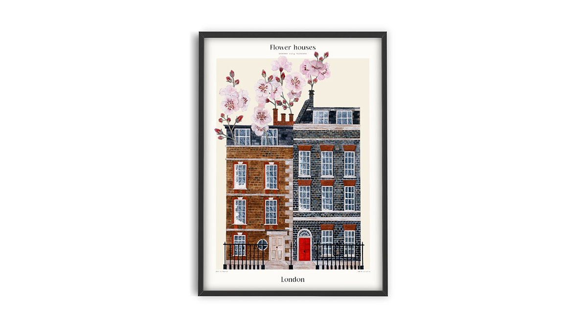 [아트포스터] Flower Houses - London