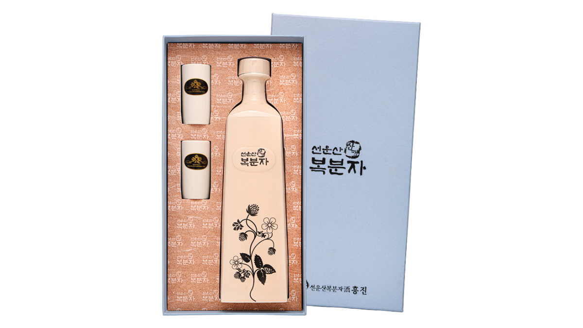 선운산복분자주 흥진 사각도자기 복분자주선물세트 16도 700ml