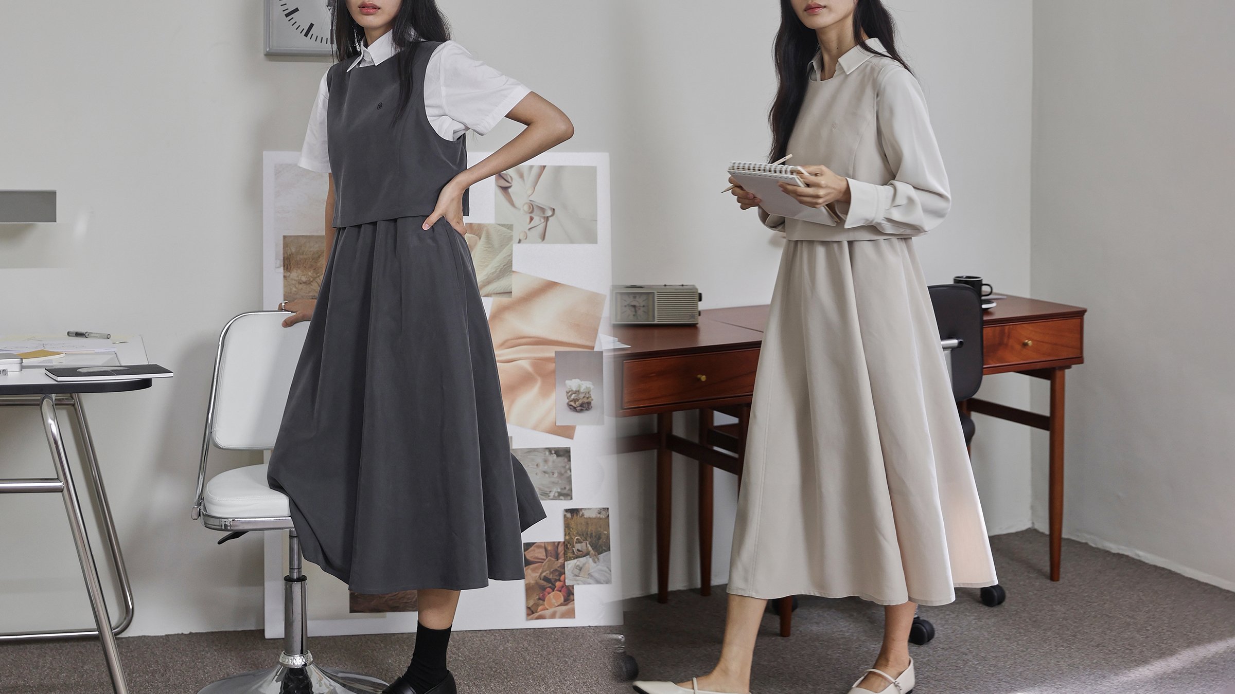 [★정상가219,000원]안 입은듯 편안한, 밴딩 U넥 만능 원피스