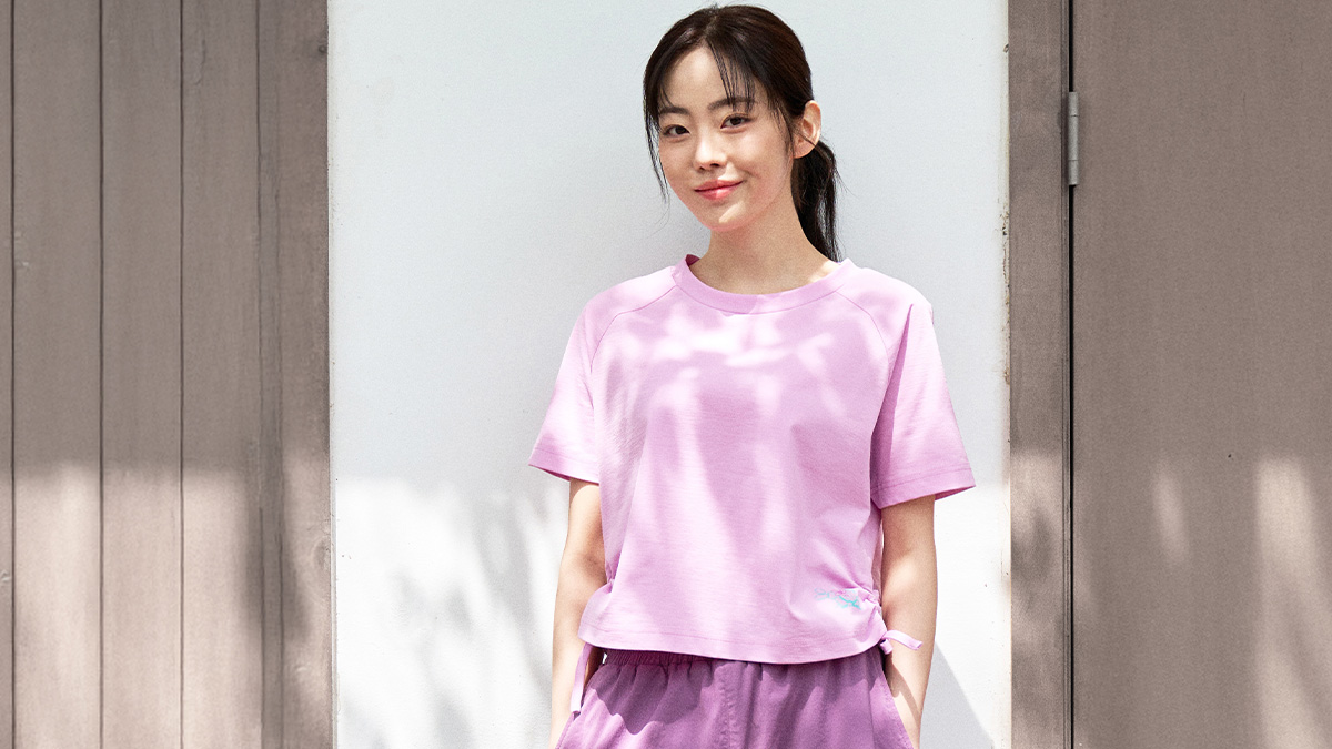 [티셔츠]여름에도 시원하게 입을 수 있는 시원한 원단의 여성 크롭 티셔츠