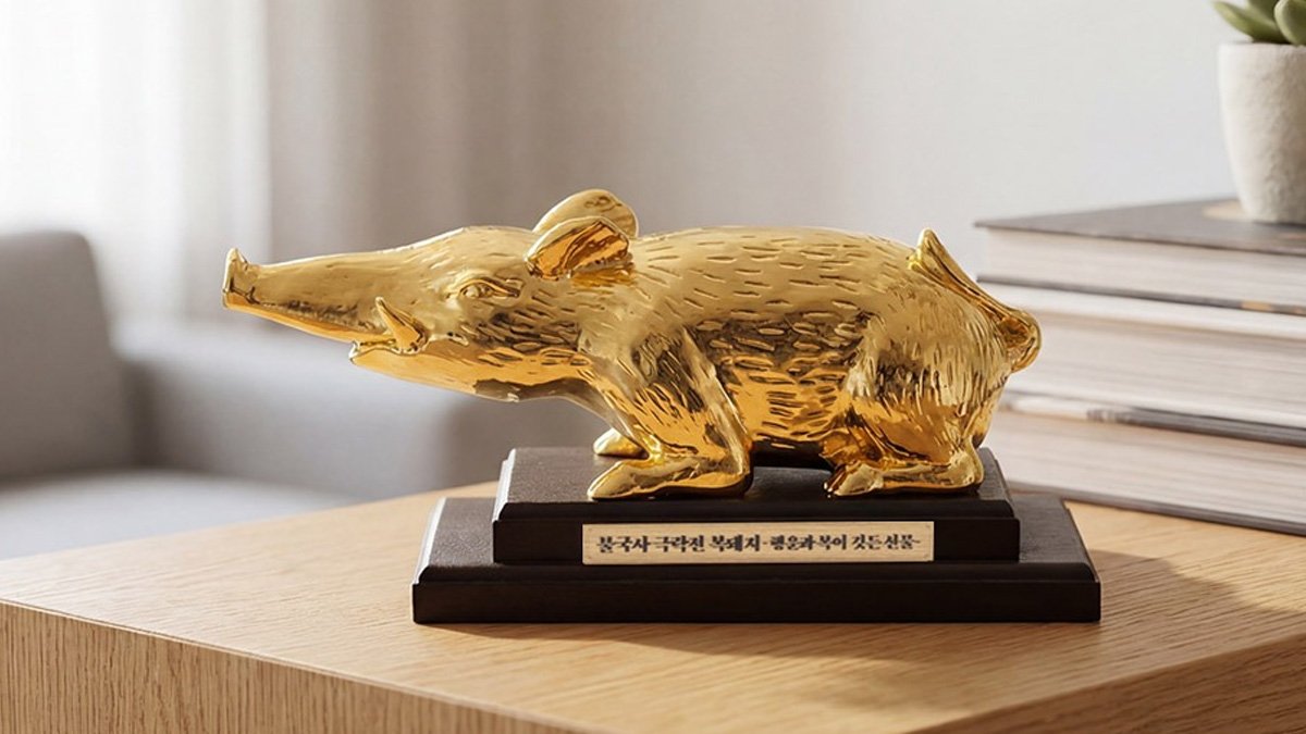 [오브제]황금복돼지 부(富)를 부르고 액운을 막는 불국사 천년기운의 정수